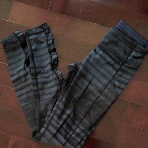Striped Black & Navy Leggings